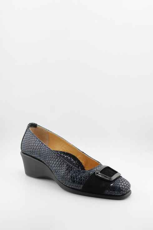 DFC Relax Wedge Heel Patent Loafer with Buckle