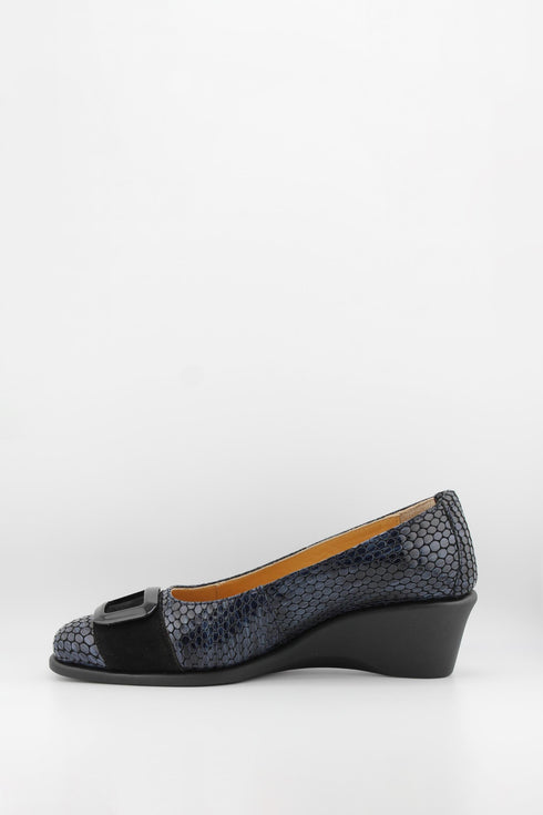 DFC Relax Wedge Heel Patent Loafer with Buckle