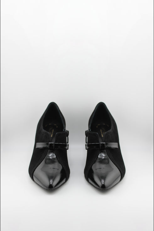 DFC Relax Suede Patent Leather Bow Heels