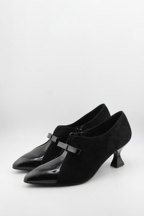 DFC Relax Suede Patent Leather Bow Heels