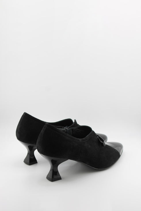 DFC Relax Suede Patent Leather Bow Heels