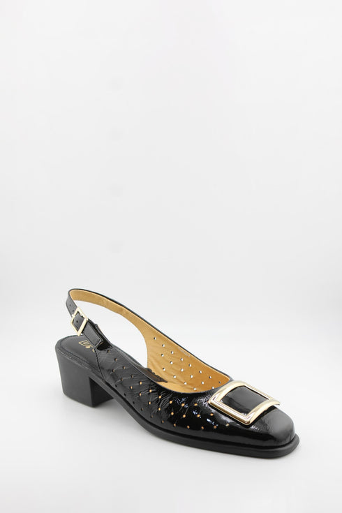 DFC Relax Slingback Buckle Block Heel Pumps