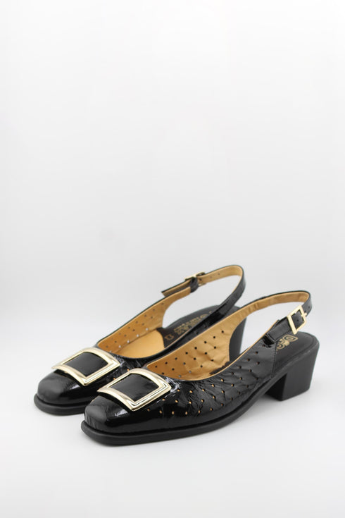 DFC Relax Slingback Buckle Block Heel Pumps