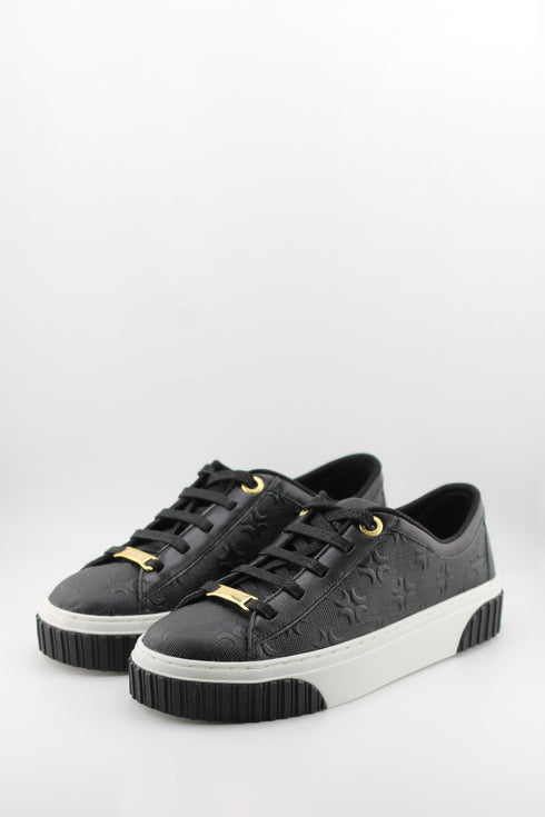 Luz da lua Embossed Monogram Low-Top Sneakers