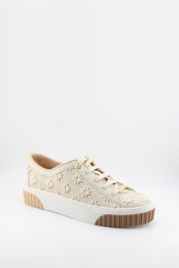 Luz da lua Embossed Monogram Low-Top Sneakers