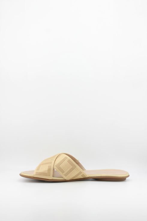 Luz da lua Woven Strap Slip-On Sandals
