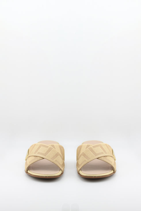 Luz da lua Woven Strap Slip-On Sandals