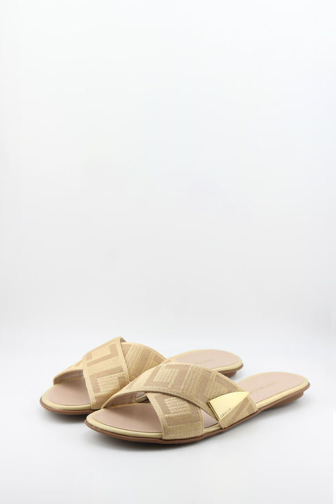 Luz da lua Woven Strap Slip-On Sandals