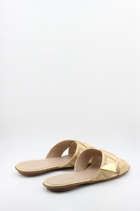 Luz da lua Woven Strap Slip-On Sandals