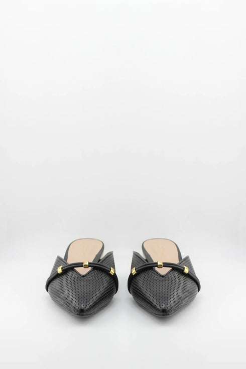Luz da lua Perforated Pointed-Toe Slip-On Mules