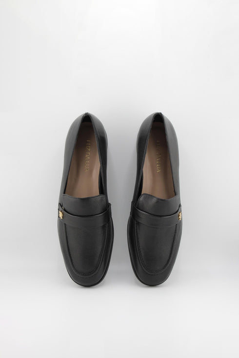 Luz da lua Leather Loafers with Star Accent