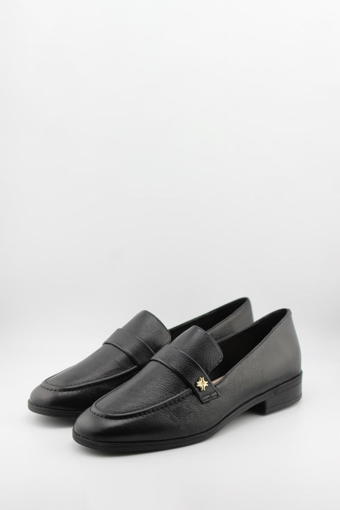Luz da lua Leather Loafers with Star Accent
