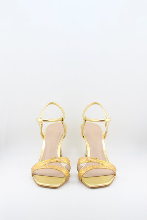 Luz da lua Strappy Geometric Heel Sandals