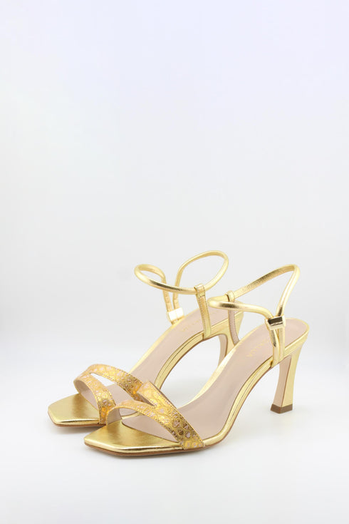 Luz da lua Strappy Geometric Heel Sandals