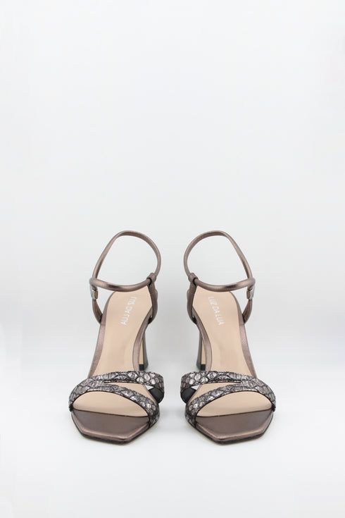 Luz da lua Strappy Geometric Heel Sandals