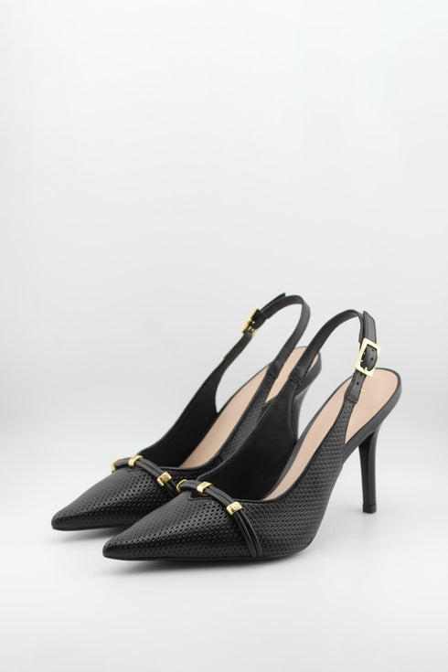 Luz da lua Perforated Slingback Pointed-Toe Pumps