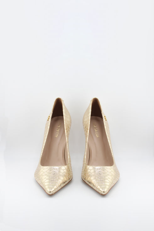 Luz da lua Snakeskin Pattern Stiletto Pumps
