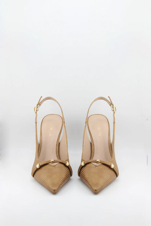 Luz da lua Perforated Slingback Pointed-Toe Pumps