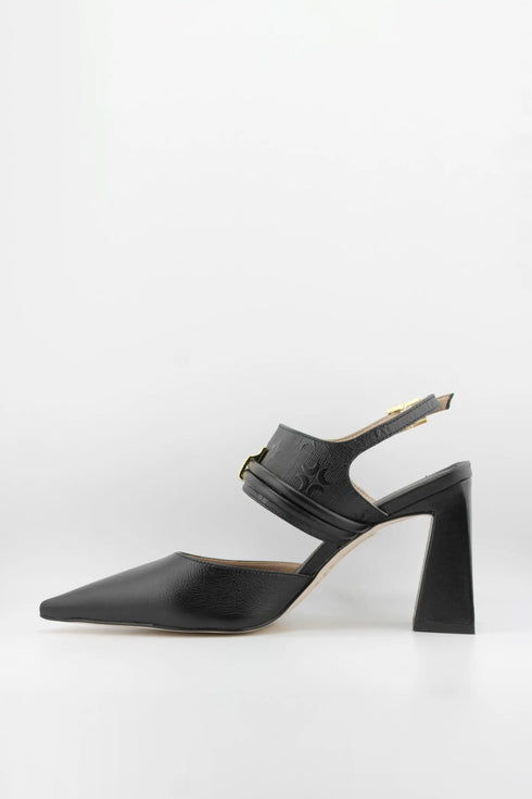 Luz da lua Pointed Toe Block Heel Pumps