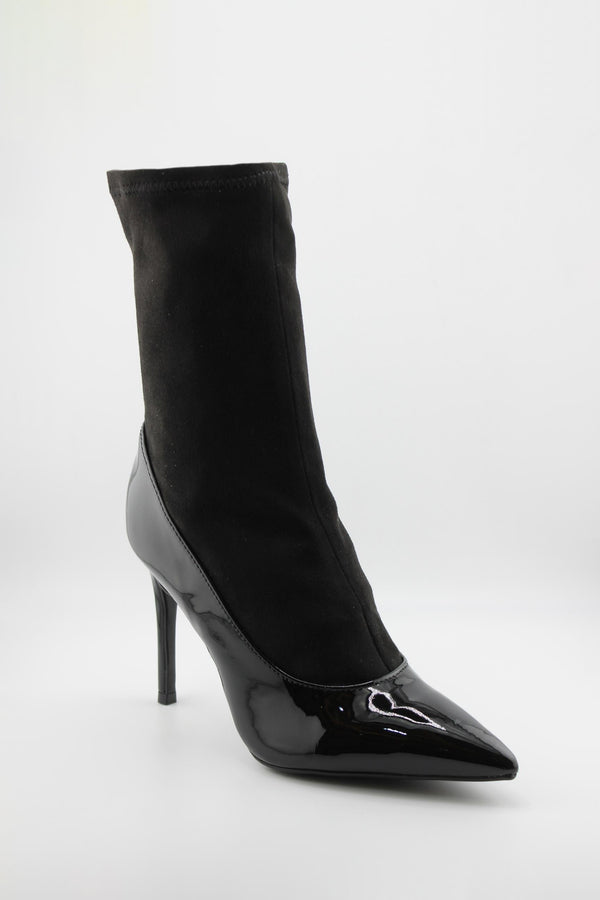 Invoice Patent Leather Stiletto Ankle Boot