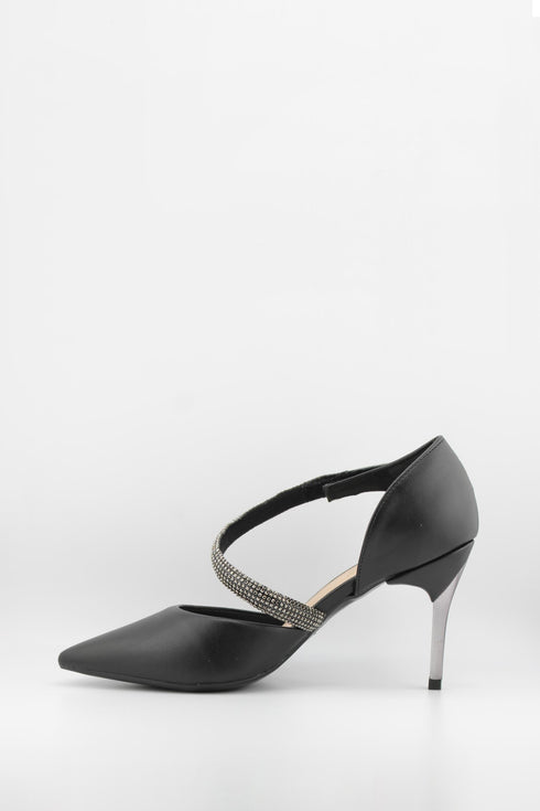 Invoice Stiletto Heel with Rhinestone Straps