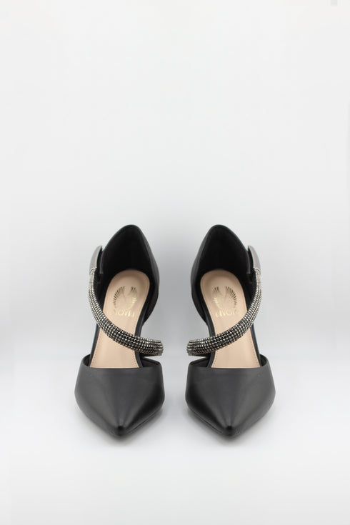 Invoice Stiletto Heel with Rhinestone Straps