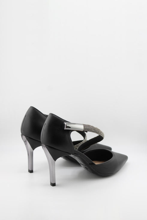 Invoice Stiletto Heel with Rhinestone Straps
