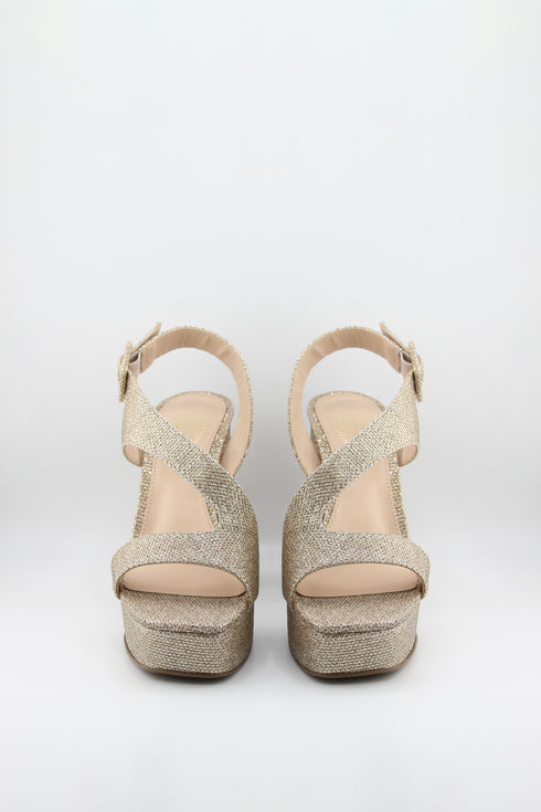 Invoice Chunky Heeled Patent Leather Sandals