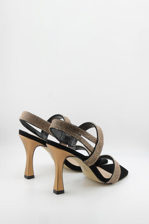 Invoice Rhinestone Embellished Stiletto Sandals