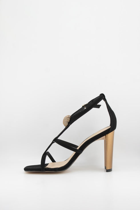 Invoice Strappy Rhinestone Embellished Heel Sandals