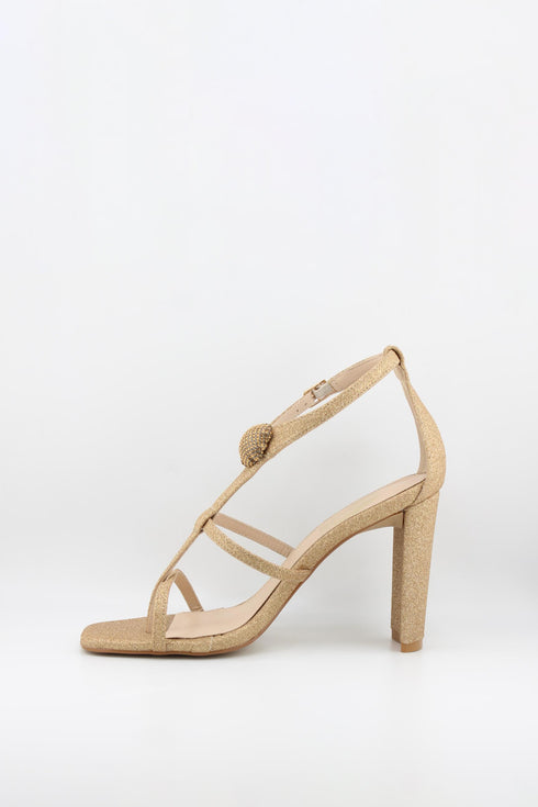 Invoice Strappy Rhinestone Embellished Heel Sandals