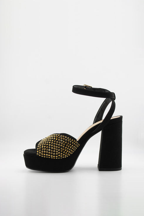Invoice Studded Block Heel Platform Sandals