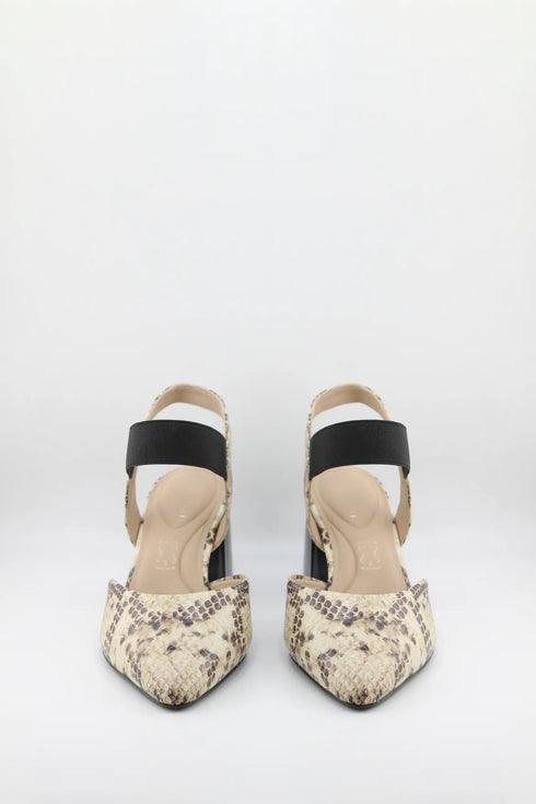 Capelli Rossi Snakeskin Pointed Toe Block Heels