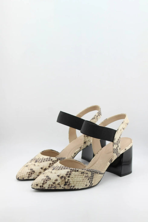 Capelli Rossi Snakeskin Pointed Toe Block Heels