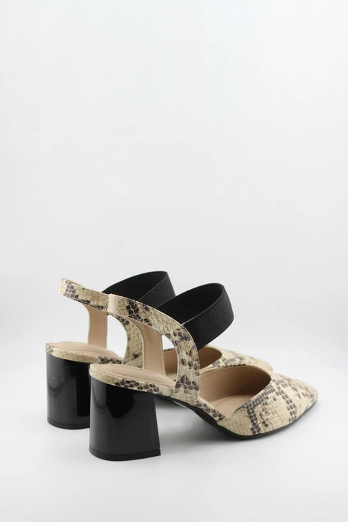 Capelli Rossi Snakeskin Pointed Toe Block Heels