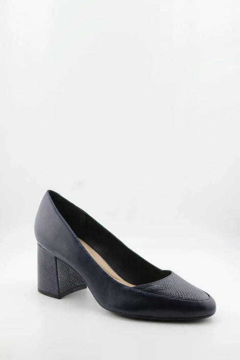 Capelli Rossi Textured Leather Block Heel Pumps