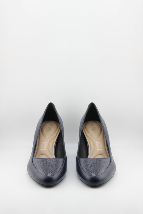 Capelli Rossi Textured Leather Block Heel Pumps