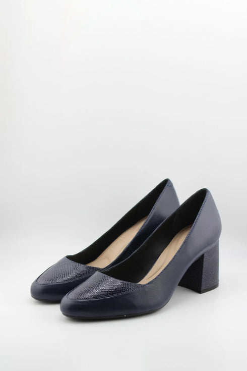 Capelli Rossi Textured Leather Block Heel Pumps