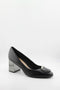 Capelli Rossi Leather Pump with Metallic Block Heel