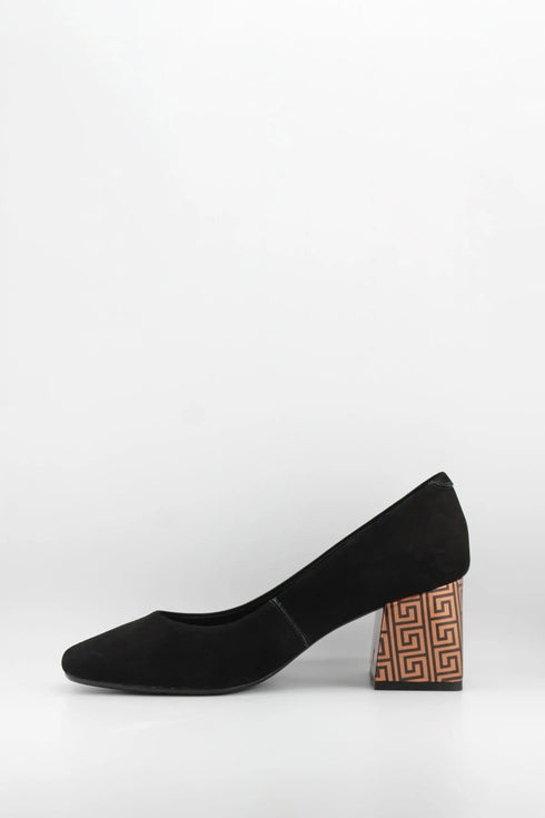 Capelli Rossi Geometric Block Heel Suede Pumps