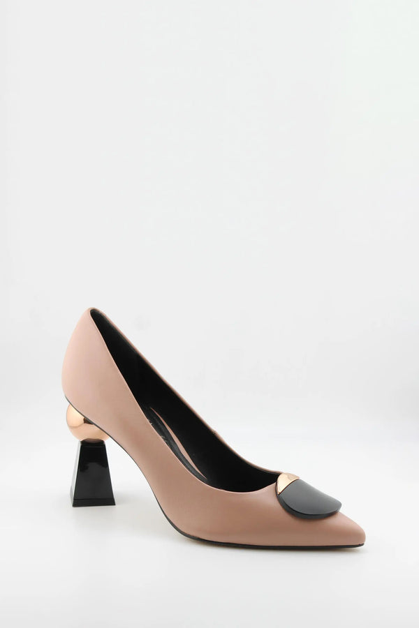 Capelli Rossi Geometric Heel Leather Loafers