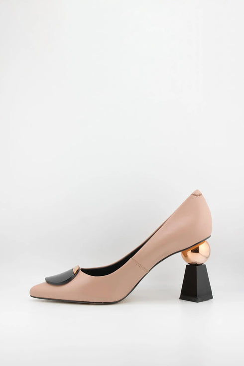 Capelli Rossi Geometric Heel Leather Loafers