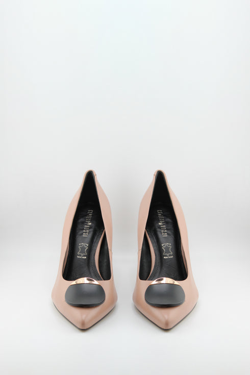 Capelli Rossi Geometric Heel Leather Loafers