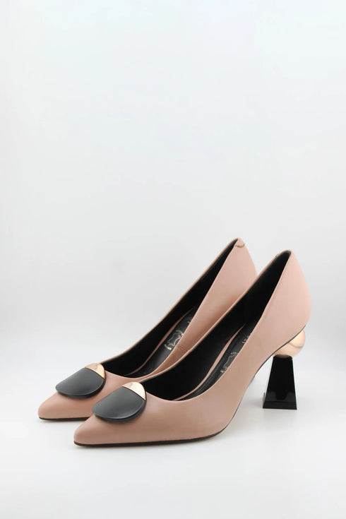 Capelli Rossi Geometric Heel Leather Loafers