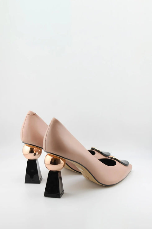 Capelli Rossi Geometric Heel Leather Loafers