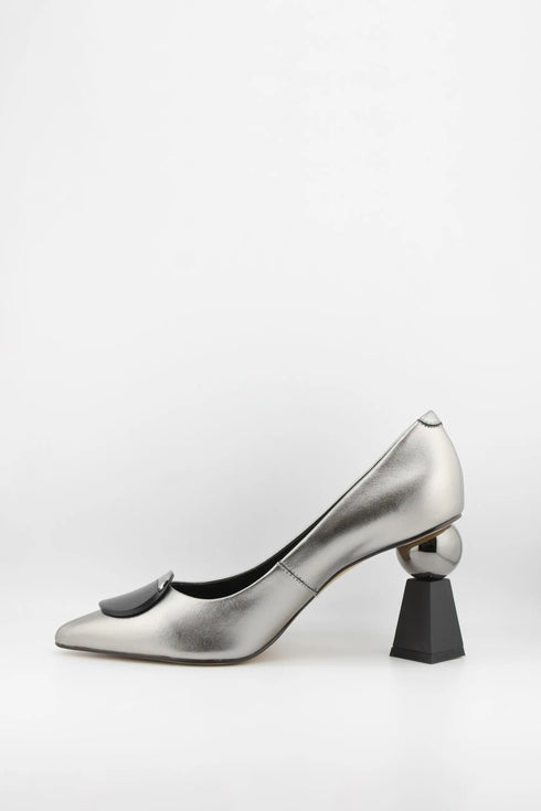 Capelli Rossi Geometric Heel Leather Loafers