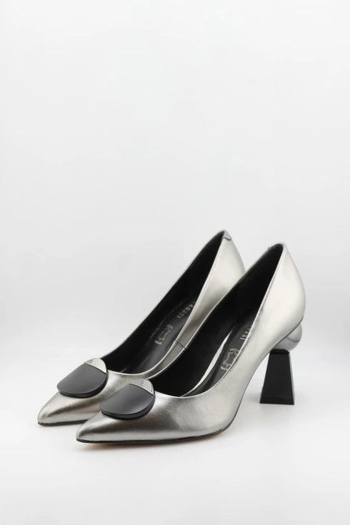 Capelli Rossi Geometric Heel Leather Loafers