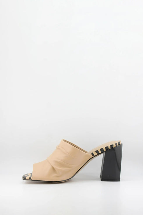 Capelli Rossi Ruched Open-Toe Block Heel Mules
