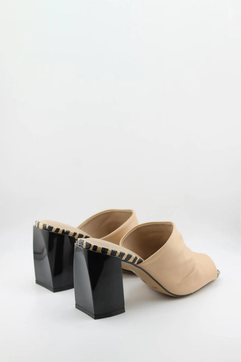 Capelli Rossi Ruched Open-Toe Block Heel Mules