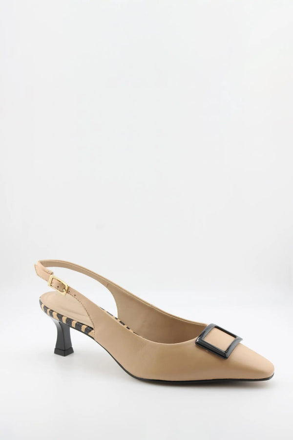 Capelli Rossi Buckled Slingback Kitten Heel Pumps